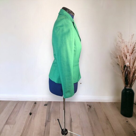 Le Suit Seperates Primary Green Blazer Big Black Buttons Size 8 - Picture 2 of 14